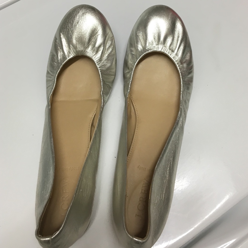 J. Crew metallic ballet flats. Size 11